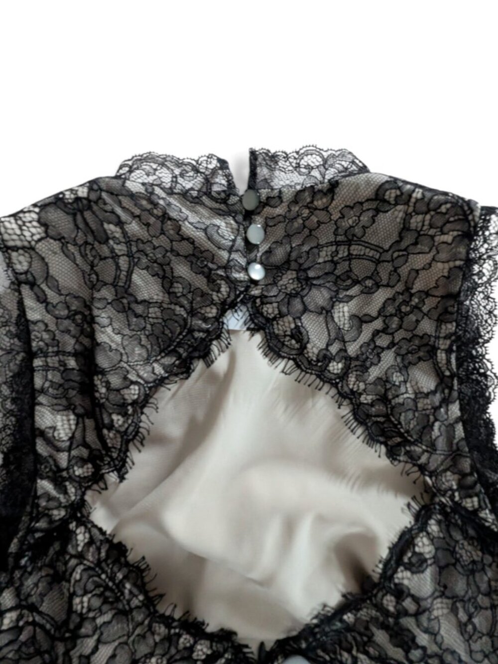 Alice + Olivia Lace Sleeveless Top Size 6 Black Nude NWT - Picture 6 of 9